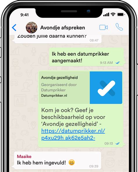 datumprikker whatsapp groep|Datumprikker can now also be shared via WhatsApp